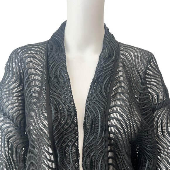 Unbranded Black Tassel LS Open Jacket size Large - Picture 2 of 5